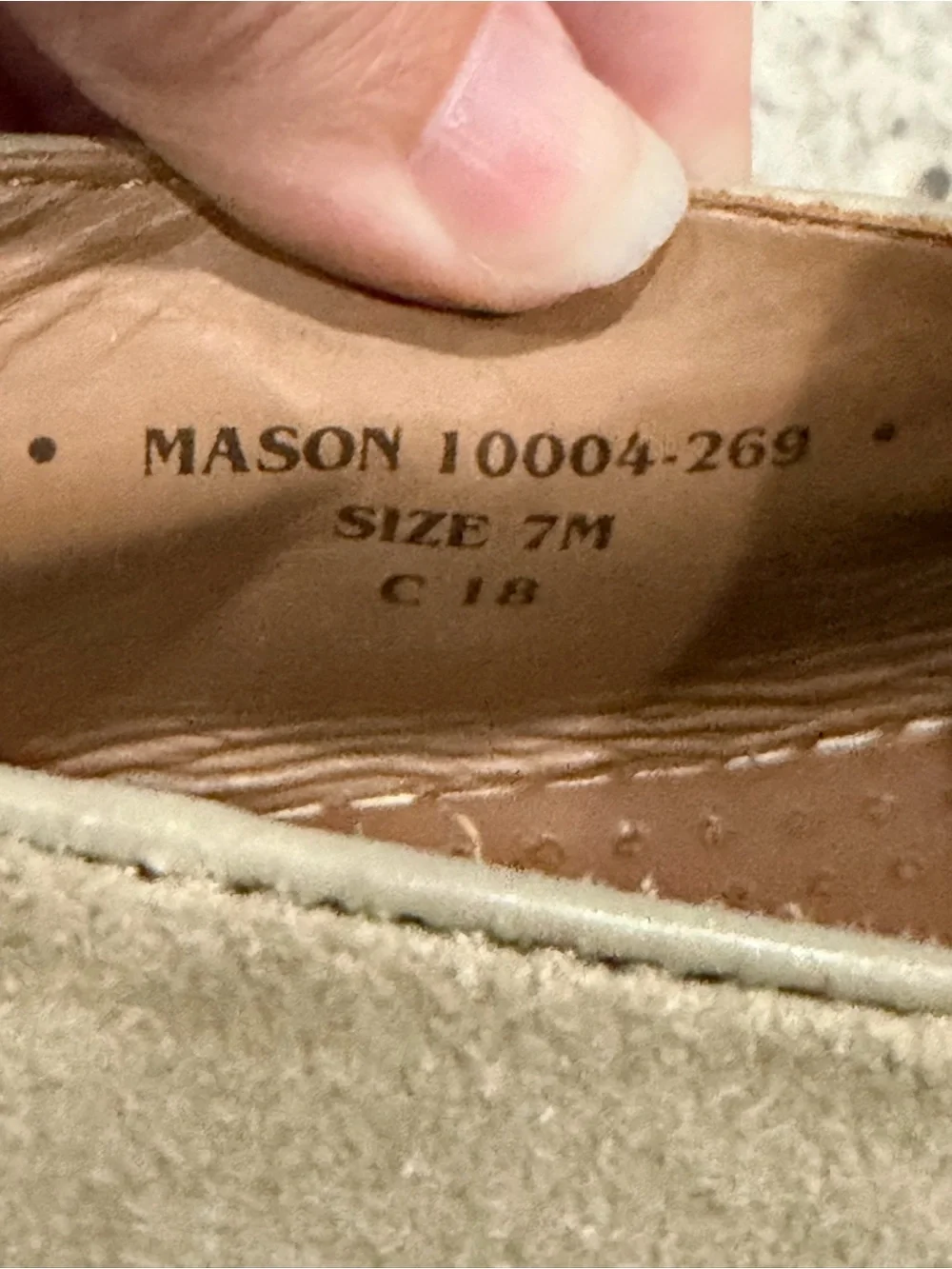 Robert Talbott Men's Size 7 Beige Leather Mason Slip on Loafers S6